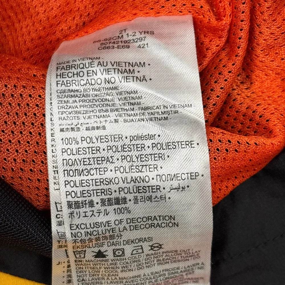 Nike Windbreaker Jacket Kids 2T Multicolor Colorblock Chevron Hooded Zip 807421